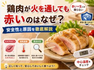 鶏肉が火を通しても赤いのはなぜ？安全性と原因を徹底解説