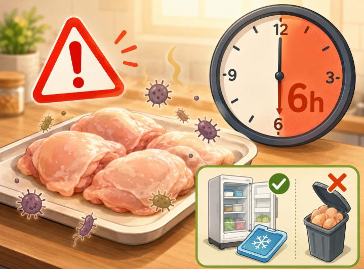 鶏肉を常温放置6時間放っておくと危険！食中毒リスクと対処法