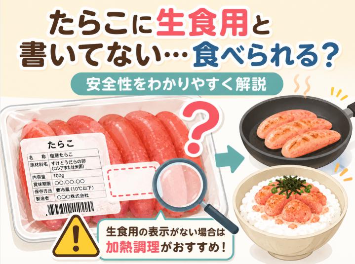 たらこに生食用と書いてない場合は食べられる?安全性を徹底解説