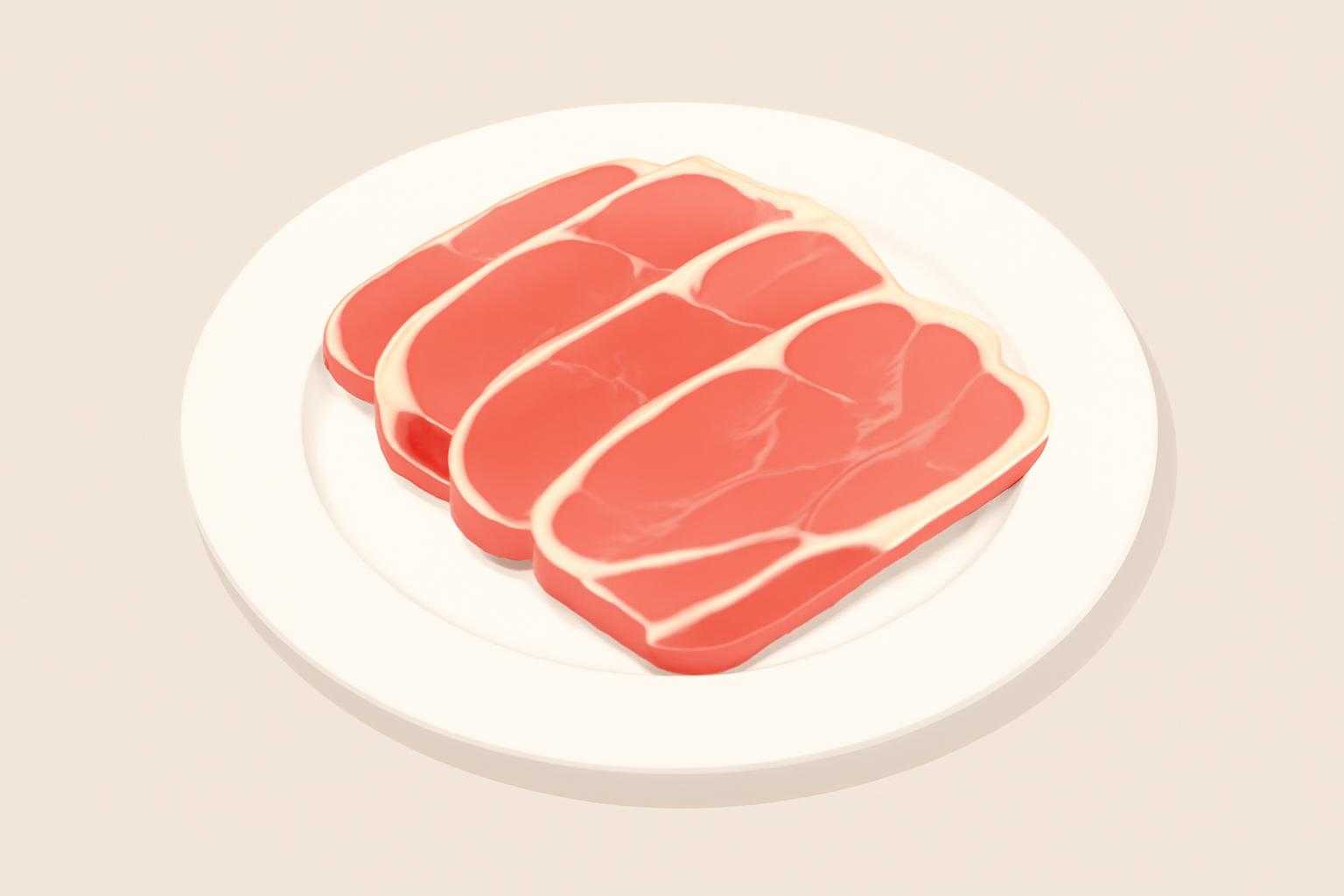 生ハムをそのまま食べている様子を示す画像