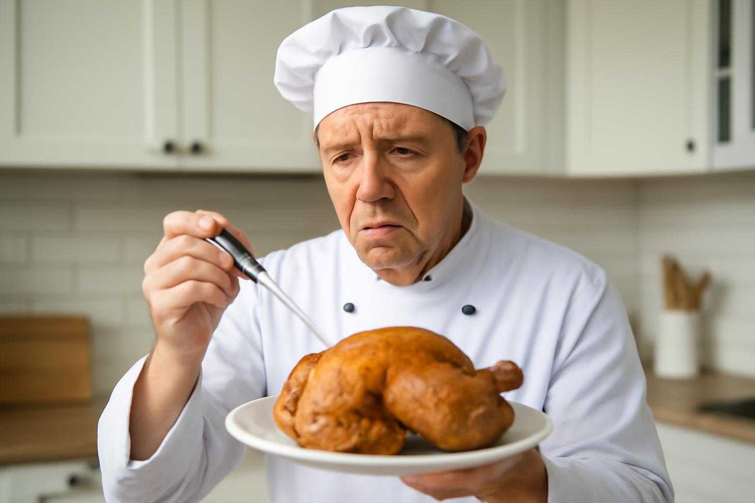 鶏肉を調理するときの一般的な疑問や悩みを視覚的に表現