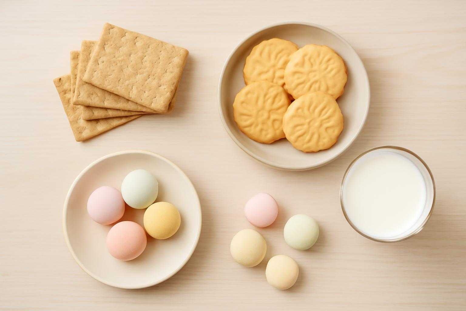 消化の良いお菓子が並んだ食卓の風景