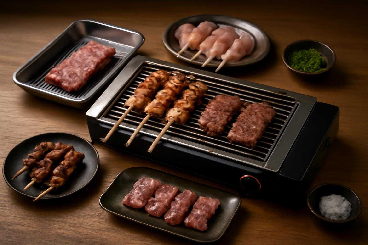 焼肉をプロ並みに焼くための調理道具とテクニックが揃った調理シーン