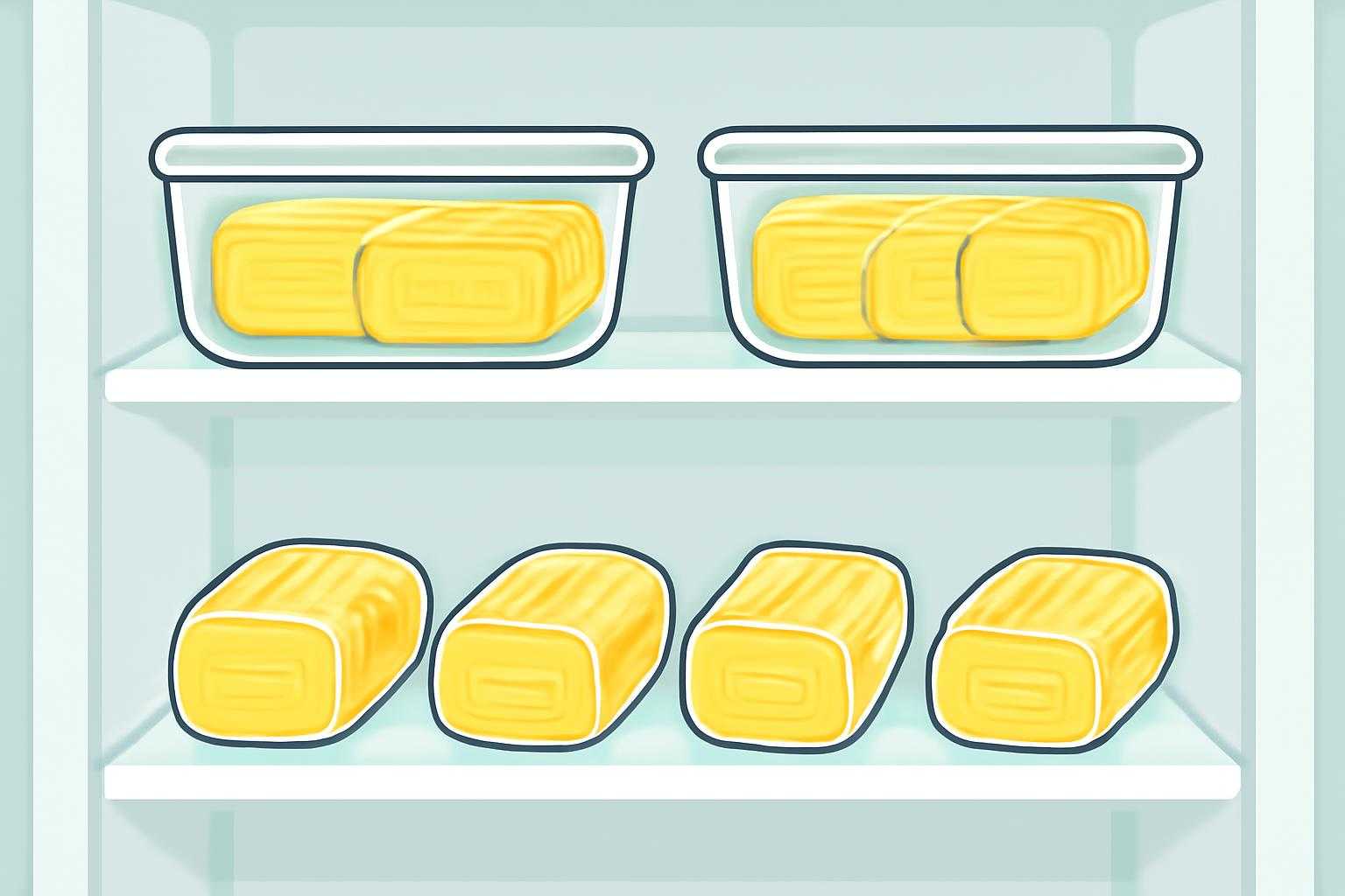 タッパーやラップで丁寧に包まれた卵焼きが冷蔵庫に整理よく保存されている様子